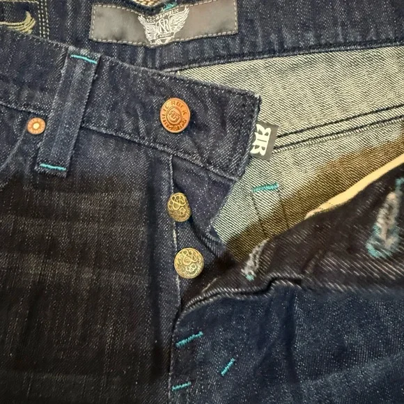 Rock & Republic Dark Blue Denim with Button Detail - Picture 3 of 5